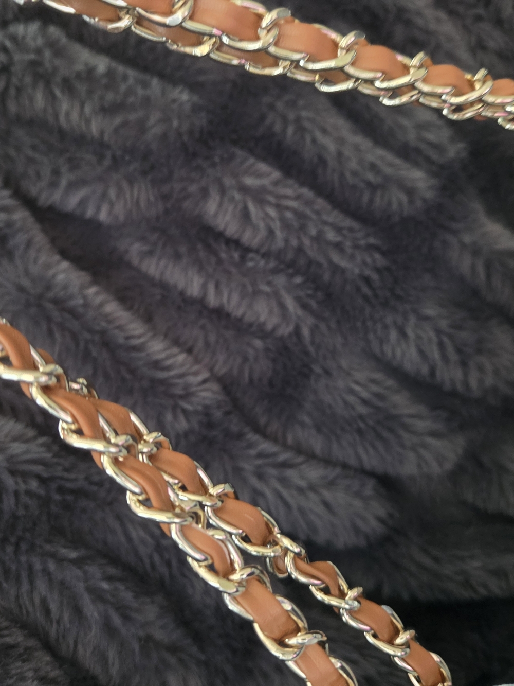 Light Blue Denim Tote With Brown Leather Detail - Picture 8 of 11